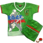 Green Babywear for Boy with free Roli Tilak and Ch...