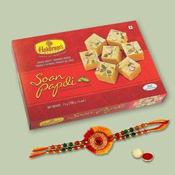 Relishing Combo of Ultimate Rakhi with Soan Papdi...
