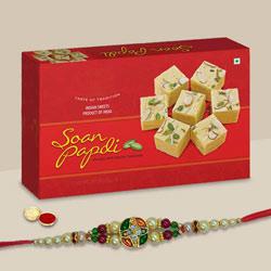 Pleasing Devine Rakhi with Soan Papdi...