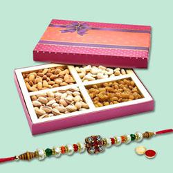 Beauteous Bandhan Rakhi With Mix Dry Fruits, Set O...