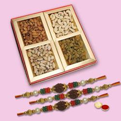 Blessed Pavitra Rishta 3 Rakhi Set With Dry Fruit...