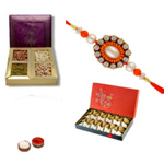 Arresting Bandhan Rakhi, Dry Fruits, Kaju Sweet, S...
