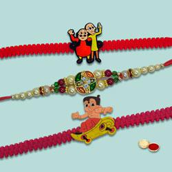 Notable Three Colorful Rakhi Set...