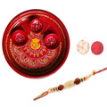 Elegant Moti Rakhi With Decorative Thali...