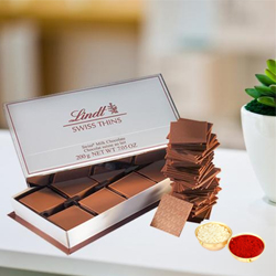 Lindt Swiss Thins with free Roli Tilak and Chawal....