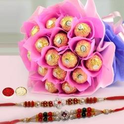 Deep Love Chocolate Bouquet with Free 4 Rakhis and...