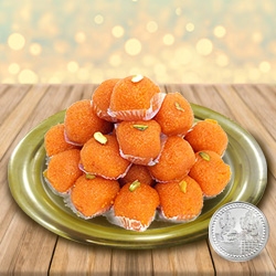 Haldirams Ladoo N Gold Plated Thali , Free Coin...