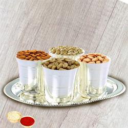 Crunchy mixed Dry Fruits with Silver Glasses and ...
