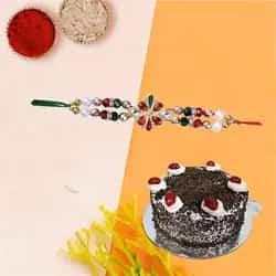 Fancy Beaded Rakhi with Yummy Cake...