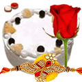 Impressive Rose in Red Teamed with an Eggless Cake...