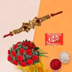 Feel-Better Gift of Cherished Bunch of 12 Red Carn...