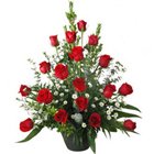 Mesmerizing 18 Red Coloured Roses in an Elegant Ba...