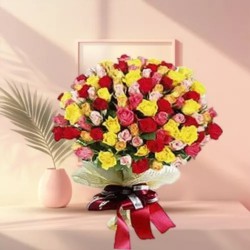 Multicolored Bouquet of Premium Mixed Roses...