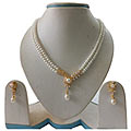 Elegant White Double Line Beautifully Designed Pea...