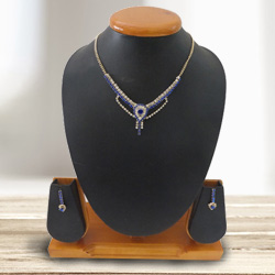 Fantastic Style Statement Necklace Set with Blue a...