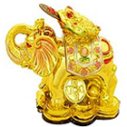 Feng shui Golden Elephant with frog on his head...