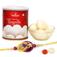 Charming Rakhi with Haldiram Rasgulla...