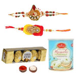 Attractive Rakhi Combo With Haldiram Rasmalai And ...