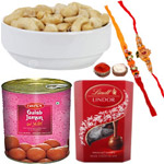 Fetching Rakhi Combo With Lindor Chocolate , Cashe...