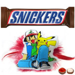 Lovely Pokemon Kid Rakhi With Snikers Chocolate...