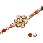 Fantastic 1 Muticoloured Stone Rakhi in Round Shap...