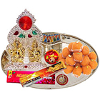 Ganesh Lakshmi Idols with Silver Plated Thali and ...