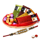 Wonderful Chocolate Gift Basket with Pearl Rakhi...