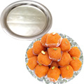 Haldirams Pure Ghee Laddoo N Silver Thali...
