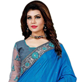 Glowing Charisma Blue Mono Net Silk Saree...
