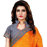 Blossoming Mesmerism Yellow Mono Net Silk Saree...