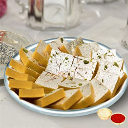 Toothsome Kaju Kesar Katli from Haldiram with fre...