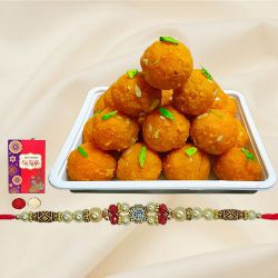 Motichur Ladoo with Free 1 Rakhi and Roli Tilak Ch...