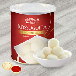 Haldiram Rosogolla with free Roli Tilak and Chawal...