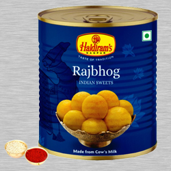 Haldiram Raj Bhog with free Roli Tilak and Chawal....