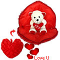 Love Bear in Heart Shaped Pillow (8 inches)...