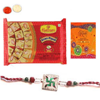 Tempting Soan Papdi With A Rakhi Card N Rakhi Thre...