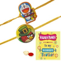 Remarkable Doraemon N Angry Bird Kid Rakhi With Ra...