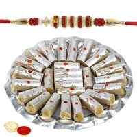 Mesmerizing Rakhi with Kaju Roll Gift Set...