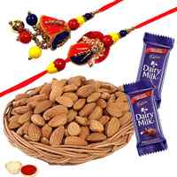 Lovely Bhaiya-Bhabi Rakhi with Delish Almonds Rakh...