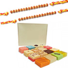 2 Rakhi with Assorted Sweets...