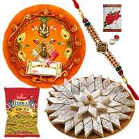 Rakhi Thali with One or More Designer Ethnic Rakhi...