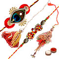 Fantastic Bhaiya Bhabhi Rakhi Set with Stunning De...