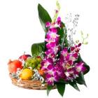 Splendid Flowers with mixed fresh Fruits...