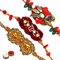 Designer Rakhi Set 3 Pcs...