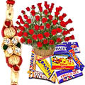 Breathtaking 24 Red Roses and Collection of Cadbur...
