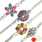 Exclusive 4 Silver Plated Rakhi...
