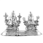 Divine looking silver plated Laxmi Ganesh idol...