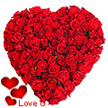 200 Red Roses in Heart Shape Arrangement...