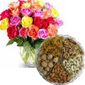 Adorable 2 dozen multicolored Roses with assorted ...
