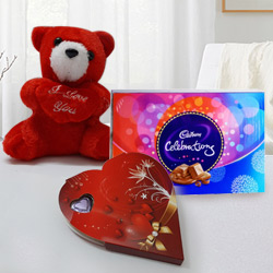 Celebrate Love Hamper with Chocolates and Teddy...